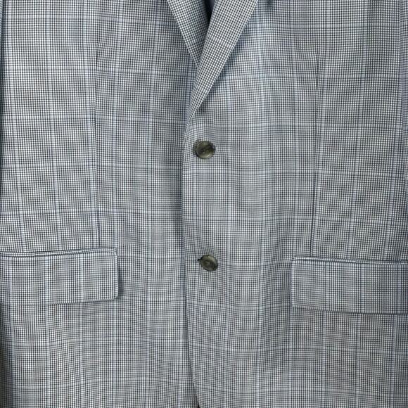Joseph & Fiess Gold Sz 44R Men's Classic Fit Glen Plaid Blazer Jacket Gray - Picture 6 of 10